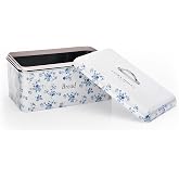 Laura Ashley China Rose Large Bread Box for Kitchen Countertop - Breadbox | Durable Bread Storage Container, Food Grade Metal Bread Bin, Removable Lid, Keep Bread Fresh, Rust Resistant, Easy to Clean