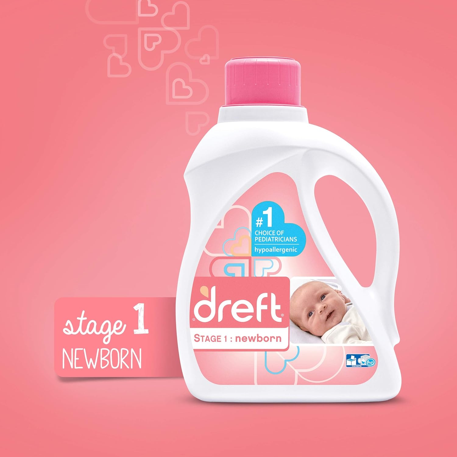 Dreft Stage 1: Newborn Hypoallergenic Liquid Baby Laundry Detergent (HE), Natural for Baby, Newborn, or Infant, 50 Ounce (32 Loads), 2 Count (Packaging May Vary): Health & Personal Care
