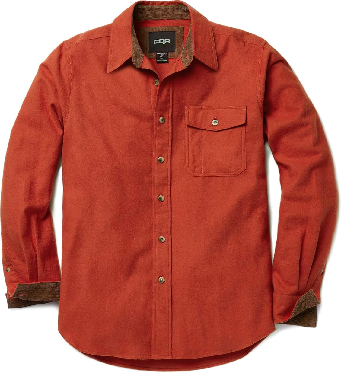 CQR Men's All Cotton Flannel Shirt, Long Sleeve Casual Button Up Plaid Shirt, Brushed Soft Outdoor Shirts: Clothing