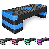 Ucootifly Aerobic Exercise Step Adjustable Aerobic Stepper for Exercise Workout Step Platform for Step Up, 26.5" Step Deck wi