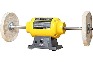 WOODSKIL Dual Speed Bench Buffer Polisher 1.8/3.1A, 8 inch Jewelry Buffer Polisher Machine, 1725/3450 RPM Power Bench Polisher with 2 cotton Wheels for Jewelry, Metal, Wood, Jade, Knife, Plastic