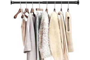 FOTRIC Closet Rods For Hanging Clothes, 17-64 Inch Adjustable Closet Rod, Stainless Steel Heavy Duty Closet Hanging Rod