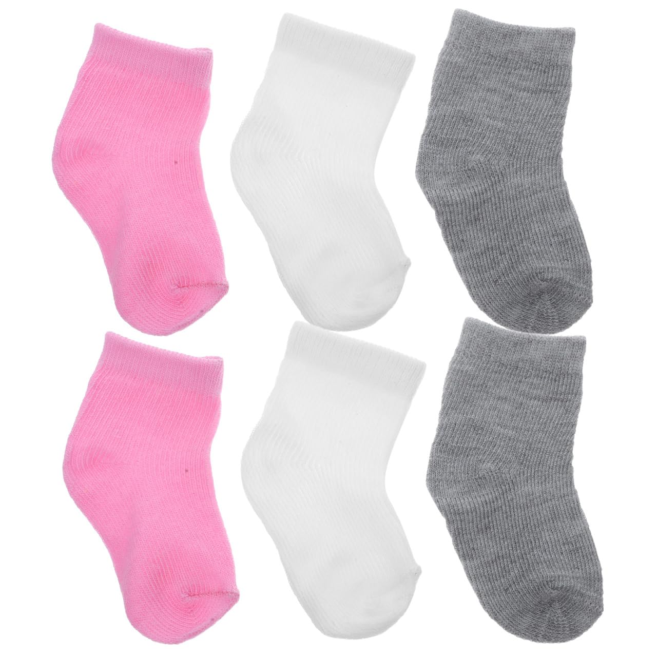 Abaodam 6 Pairs Mini Doll Socks American Doll Clothes Accessories Small Miniature Sock Set in White Gray and Pink