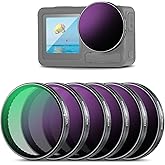NEEWER ND Filter Set Compatible with DJI Osmo Action 3/4/5 Pro, 6 Pack ND8+ND16+ND32+ND64+ND1000+CPL Neutral Density Polarizi