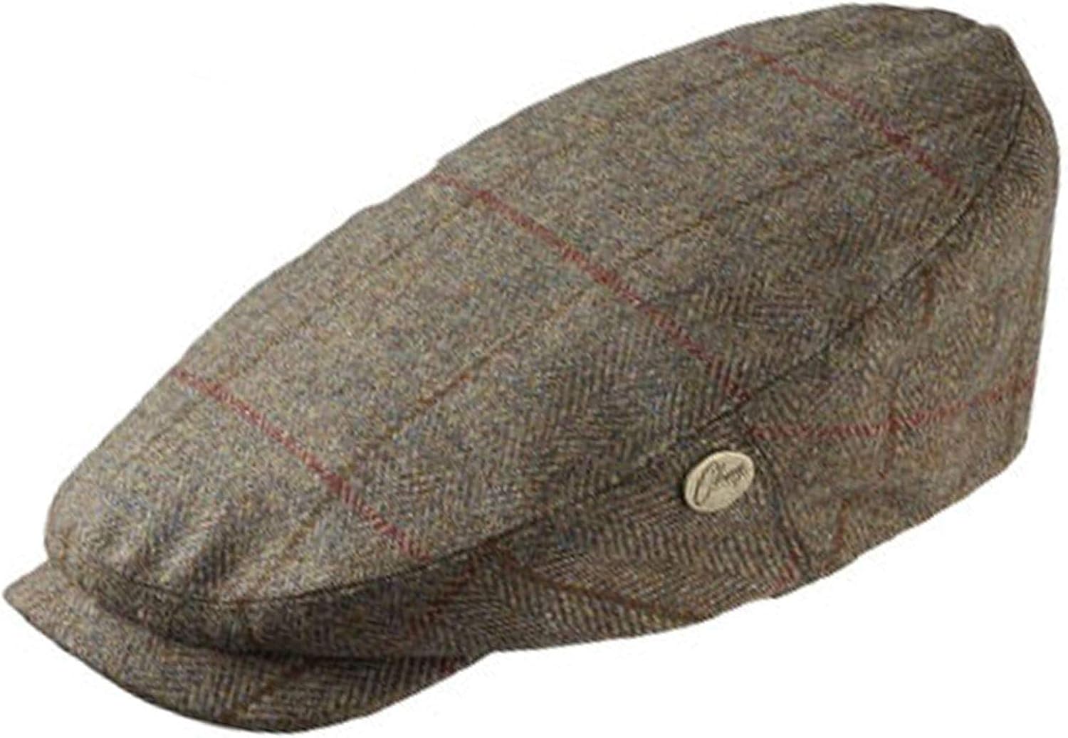 Olney Bond Oversized Tweed Flat Cap 51556 Olive Amazon.co.uk Clothing