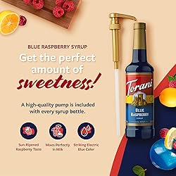 Torani Blue Raspberry Syrup for Drinks, Flavoring