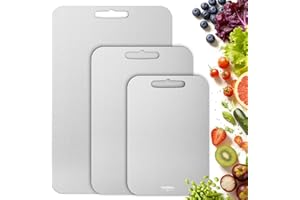 Titanium Cutting Board Set of 3, 100% Pure Titanium Cutting Boards for Kitchen, Easy to Clean, Dishwasher, Double Sided Non T