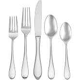 Gorham Studio 45-Piece 18/10 Silverware Set for 8, Flatware | silver, dishwasher safe | includes serving spoons and utensil set | heavy duty, cutlery set for kitchen and dining