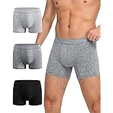 Battewa Leakproof Underwear for Men 50ML Urinary Absorbent Bladder Control Boxer Briefs Washable Reusable Incontinence Cotton Underpants for Prostate Surgery, Light Leaks 3 Pack (Large)