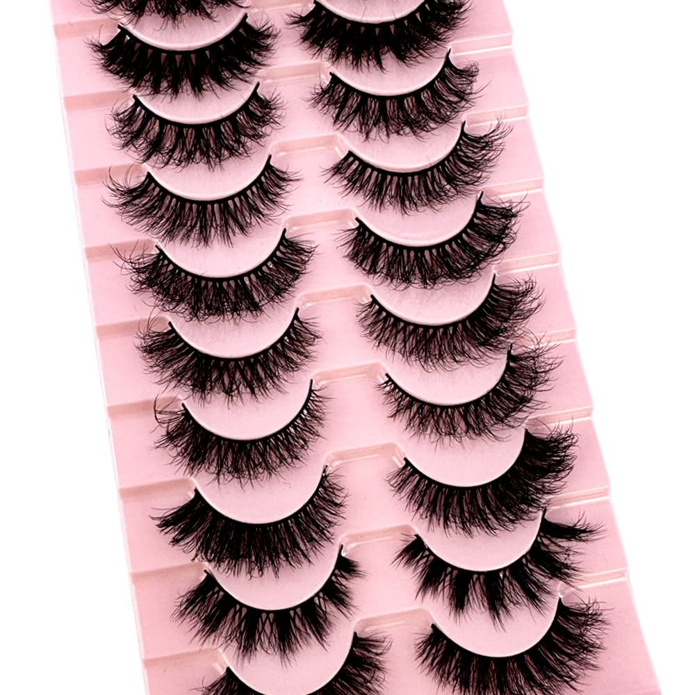 HBZGTLAD Soft Mink Eyelashes 3D Curl Winged End Eye Elongated Fake Lashes Thick Handmade Natural False Eyelash Messy Cross Lash Wholesale (G1003#)