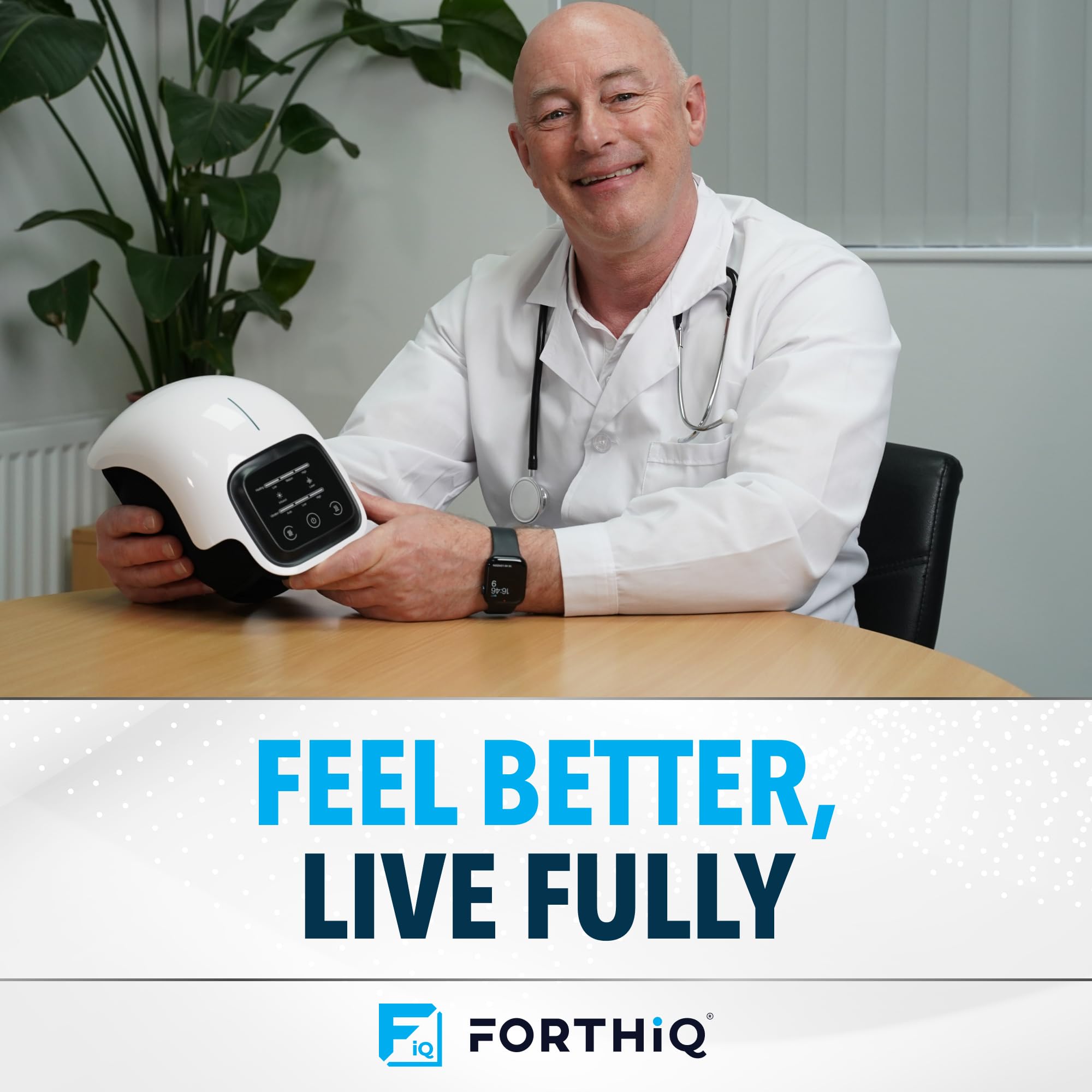 FORTHiQ Knee Massager Smart with Heat, Red Light and Massage Therapy, 3-in-1 Cordless, 2024 Updated Edition, Gifts for Grandma & Grandpa