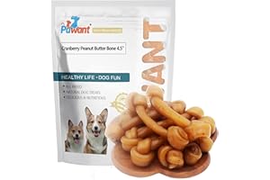 Pawant Dog Bones Long Lasting Rawhide Free Dog Treats Cranberry Taste 4.5" 1lb