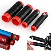 Universal Non-Slip Silicone Handlebar &amp; Brake Lever Grip Covers, Ergonomic Wrap-Around Motorcycle Grips for Dirt Bike, E-Bike, Scooter, Mountain Bike (Black)