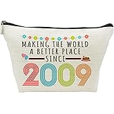 17th Birthday Gifts for Girls, Funny 17 Year Old Gift Makeup Bag, 2009 17th Birthday Makeup Bags for Her, Teens, Sister, Daughter, Niece, Granddaughter, Making The World a Better Place Since 2009