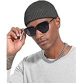 PHILIGHTS Swag Short Fisherman Beanie for Men Women, Wool Knit Cuff Soft Trawler Beanie Watch Hat, Winter Warm Hats Skull Cap