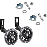 AUXBC 2Pcs Bicycle Training Wheels for 12 Inch Kids Bike, Flash Mute Wheel Stabilizers, Auxiliary Wheels Kit for Children's Bicycles