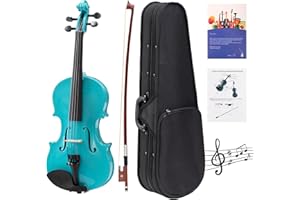 ARTALL 1/4 Handcrafted Acoustic Violin Beginner Pack for Student with Hard Case and Starter Accessories Set, Blue