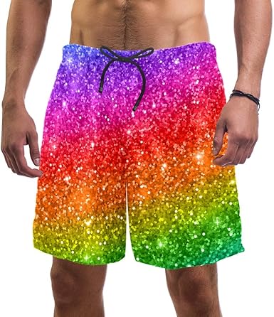 rainbow swimming trunks