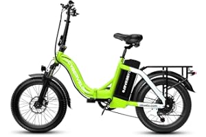CBVELO 1000W Folding Electric Bike, 48V 20AH Large Removable Battery E Bike, 30+MPH, 80 Miles Max Range, 20" Fat Tire Ebikes for Adults, Adult Electric Bicycles for Long Commutes