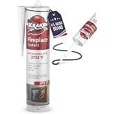 Kraken Bond High Temperature Black Fireplace Sealant 2732&deg;F - (1x10.1oz.) Fire Resistance Up to 2732&deg;F, High Temp Fire Caulk for Ovens, Stoves, Chimneys - Fast Dry, Paintable, Non-Flammable, 1 Pack