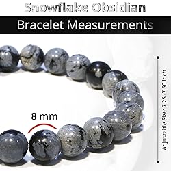 Natural Snowflake Obsidian Gemstone Beads Bracelet