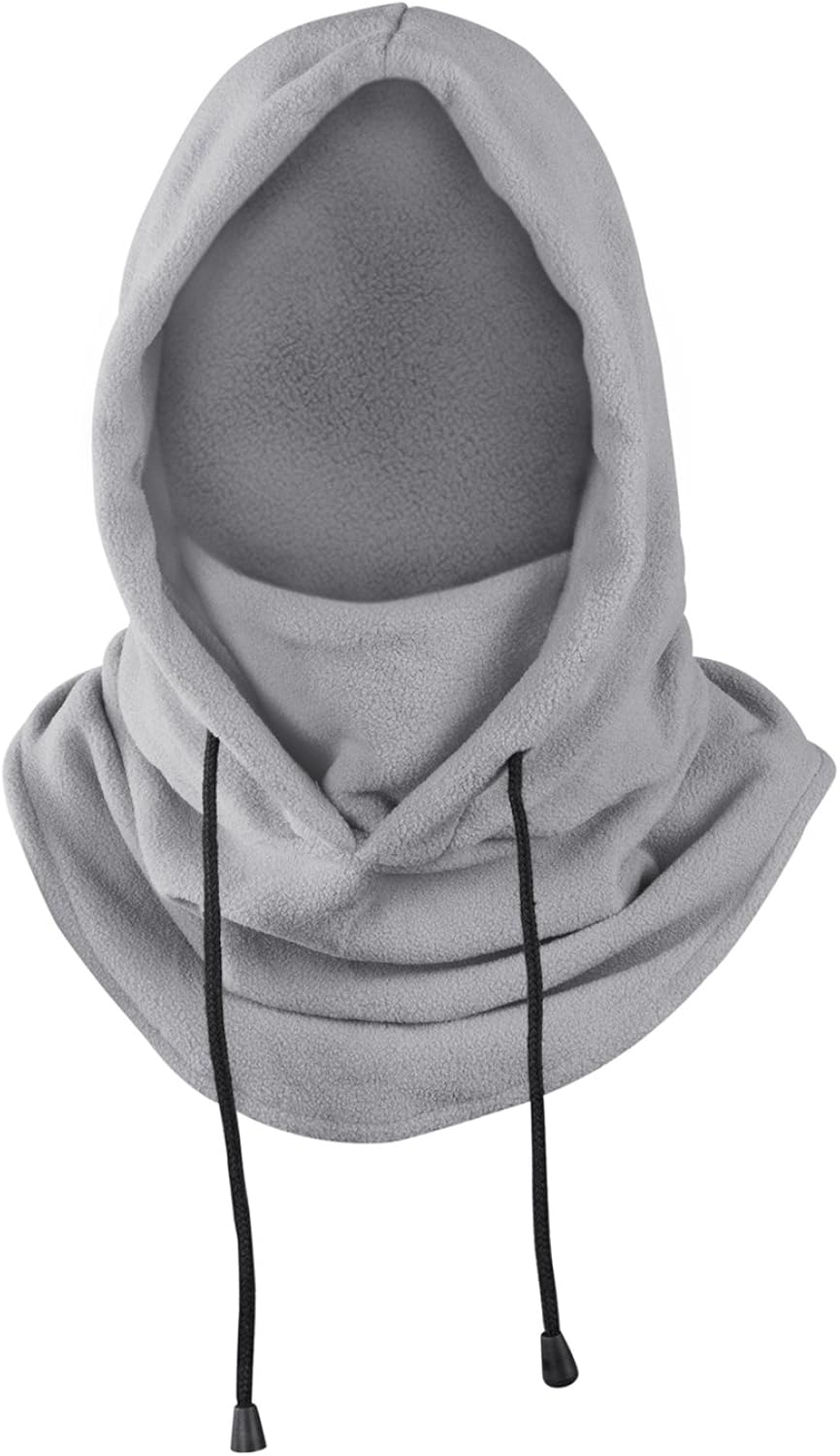 Balaclava Heavyweight Fleece Cold Weather Face Neck Mask (Black): Clothing