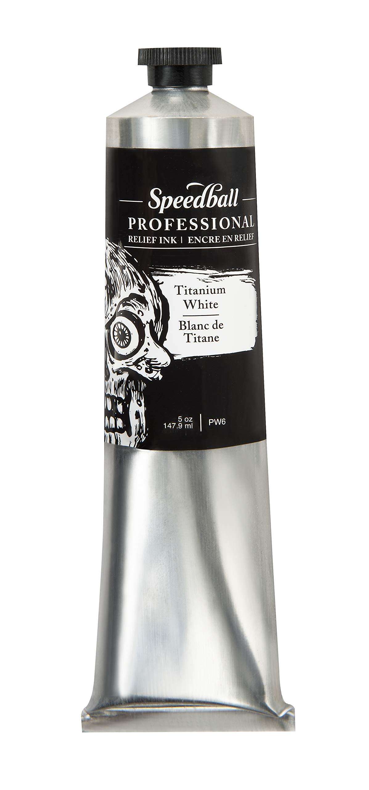 Speedball 5oz 140ml Professional Titanium White, Water-Miscible, Oil-Based Printmaking Ink, Lightfast Pigments, for All Kinds of Relief Printing, Ideal for Lino Cutting, Assorted