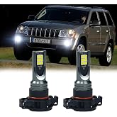 INXXDMJ Fit For Jeep Grand Cherokee 2011 2012 2013 LED Fog Lights,5202/12276/PS24W/2504 LED Fog Light Bulbs,6000K White 300% Super Bright, Plug-N-Play, IP68, Fog Light DRL Replacement Bulbs,Pack of 2
