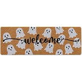 Tangren Long Doormat Halloween Door Mat 48x 16 inch Front Door Mat Ghost Welcome Mat for Halloween Front Door Porch Entrance Decor