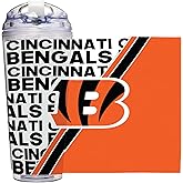 NFL Football 24oz Acrylic Tumbler with Hinged Lid, Officially Licensed Double Wall Tumbler for NFL Fans