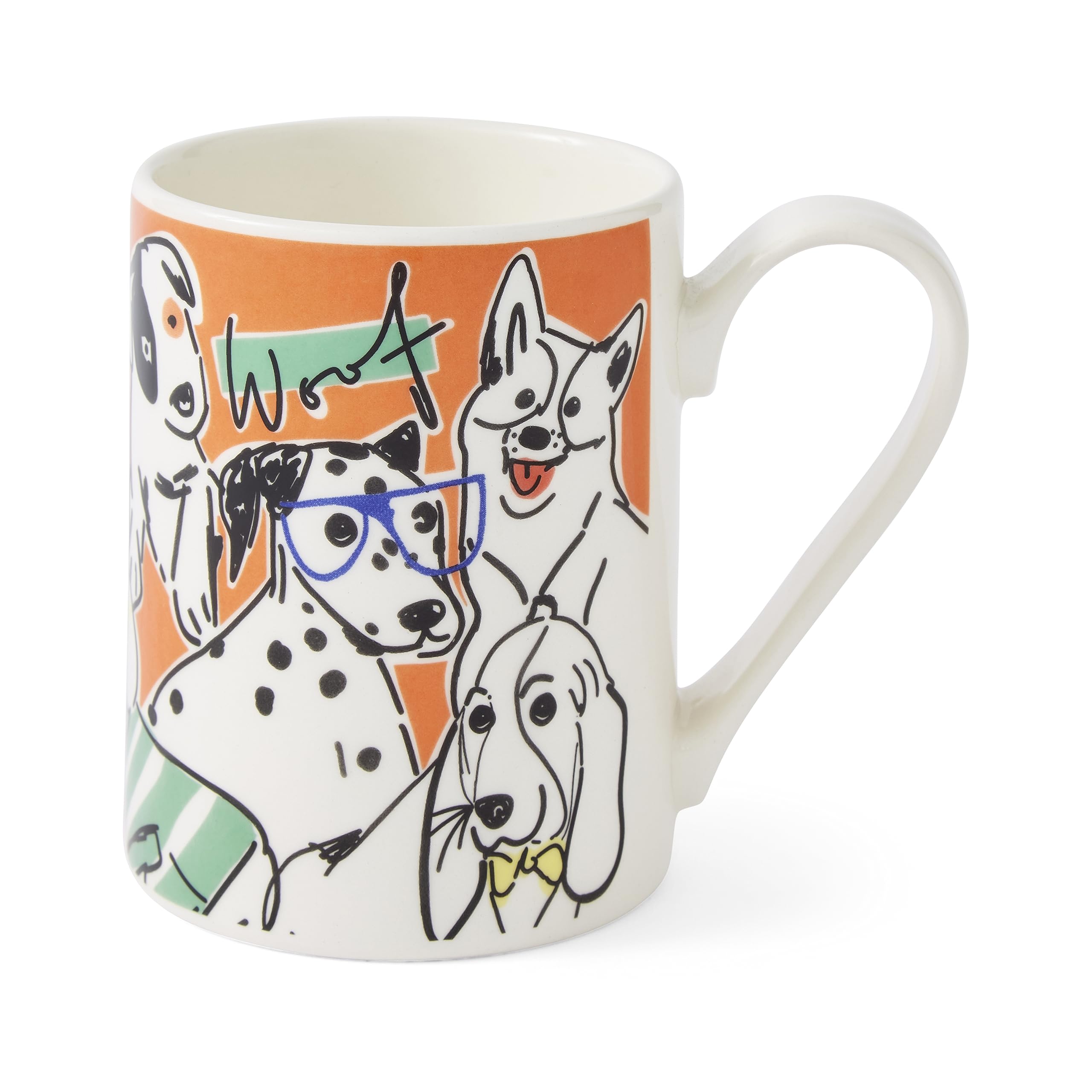 Portmeirion Mug Meirion Bright Orange Dogs Single Mug
