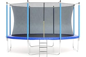 Garveetools 10FT 12FT 14FT 16FT Trampoline with Safety Enclosure & Ladder - Recreational Trampolines for Kids/Adults, ASTM Certified Outdoor Bounce