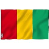 Anley Fly Breeze 3x5 Feet Guinea Flag - Vivid Color and Fade Proof - Canvas Header and Double Stitched - Guinean Flags Polyester with Brass Grommets 3 X 5 Ft
