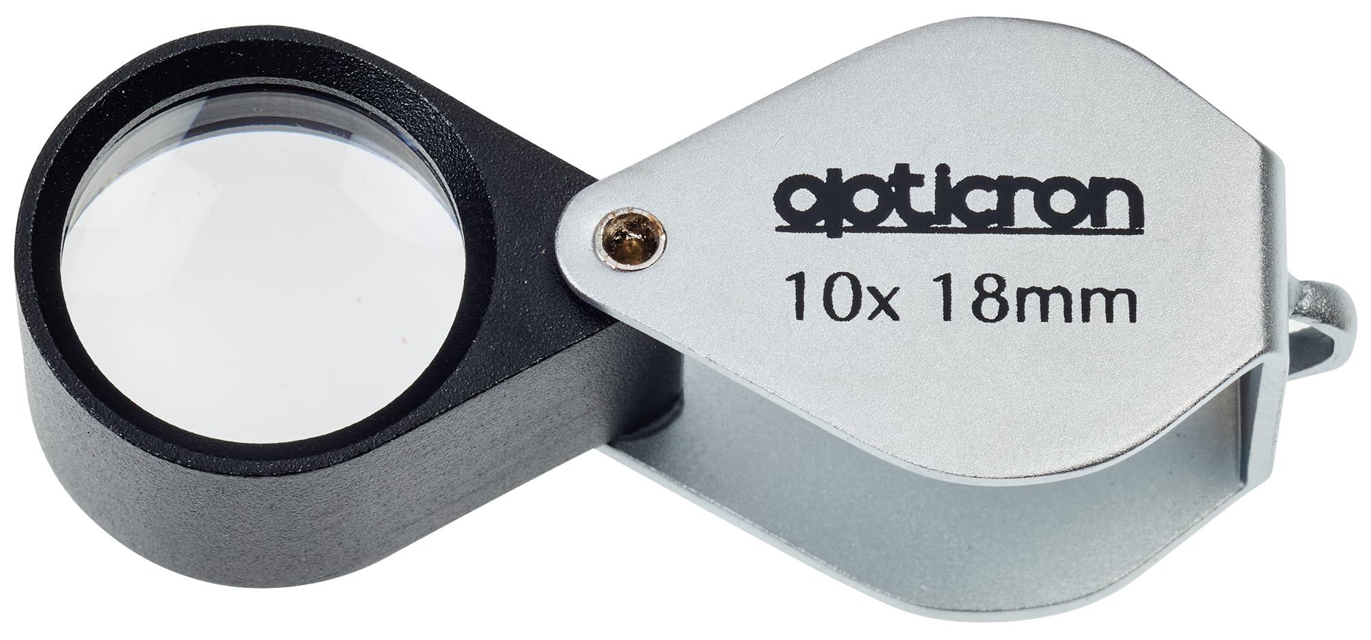 Opticron 57100 10x18mm Folding Metal Loupe, Black & Silver โ image 1