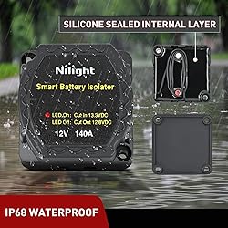 Nilight 12V 140AMP Dual Battery Isolator Kit with 6