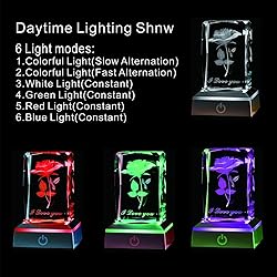 BAHUJIDA 3D Rose Crystal with LED Color