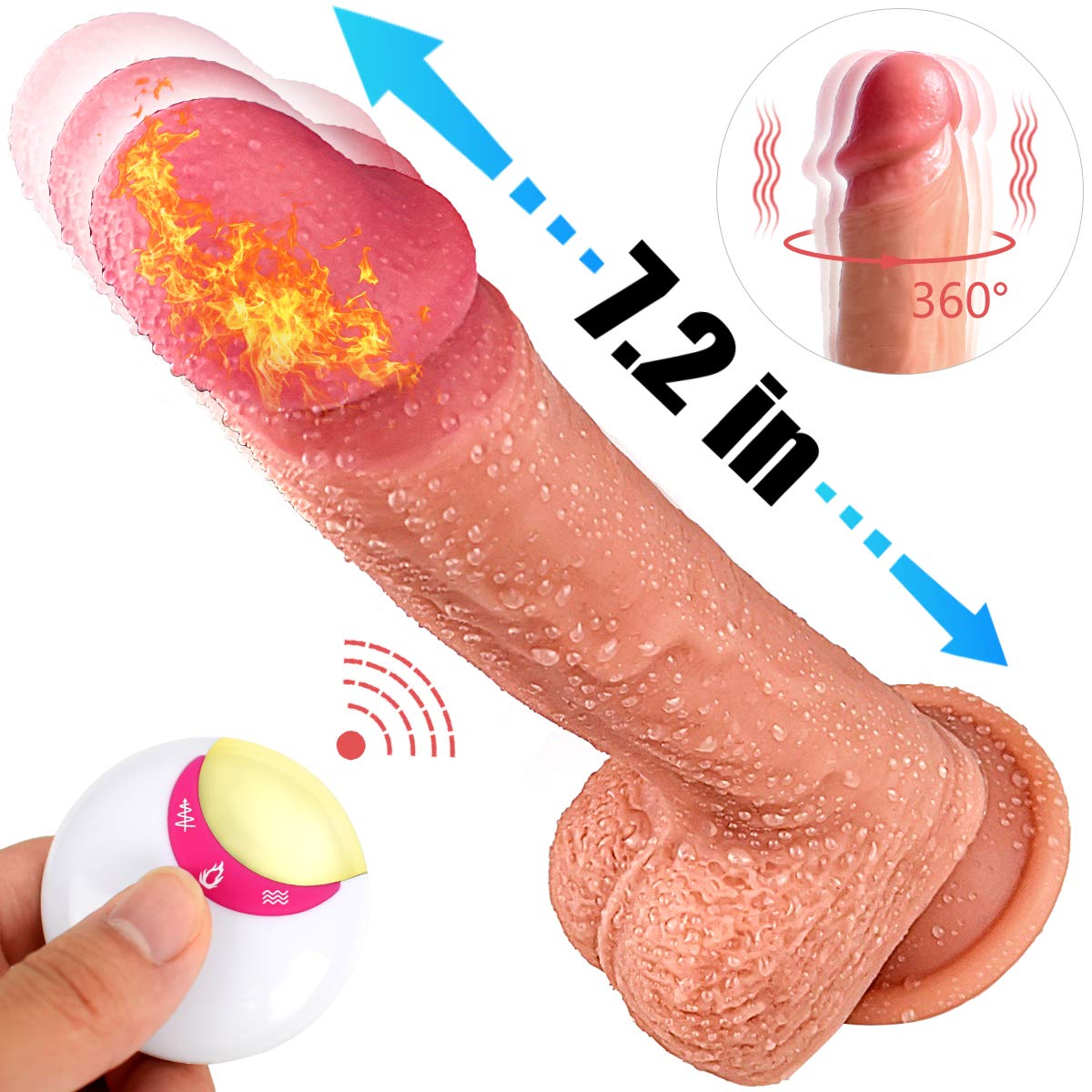 Realistischer Dildo Nabini Silikon Dilos Sexspielzeug Frauen mit 8 Frequenzmodi Vibratoren für sie mit Stoßfunktion G-Punkt Vibratoren mit Fernbedienung