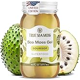 TrueSeaMoss Sea Moss Gel – Made in USA – Wildcrafted Seamoss, Fruits & Jarred Vegetables – Soursop, Pack of 1 (Labels may Var