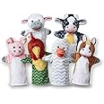 Melissa & Doug Barn Buddies Hand Puppets, Set of 6 (Cow, Sheep, Horse, Duck, Chicken, Pig)