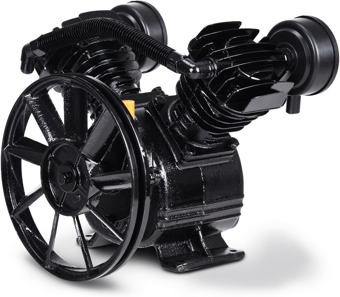 Goplus 3HP 2 Piston V Style Twin Cylinder Air Compressor Head Pump (Black): Home Improvement