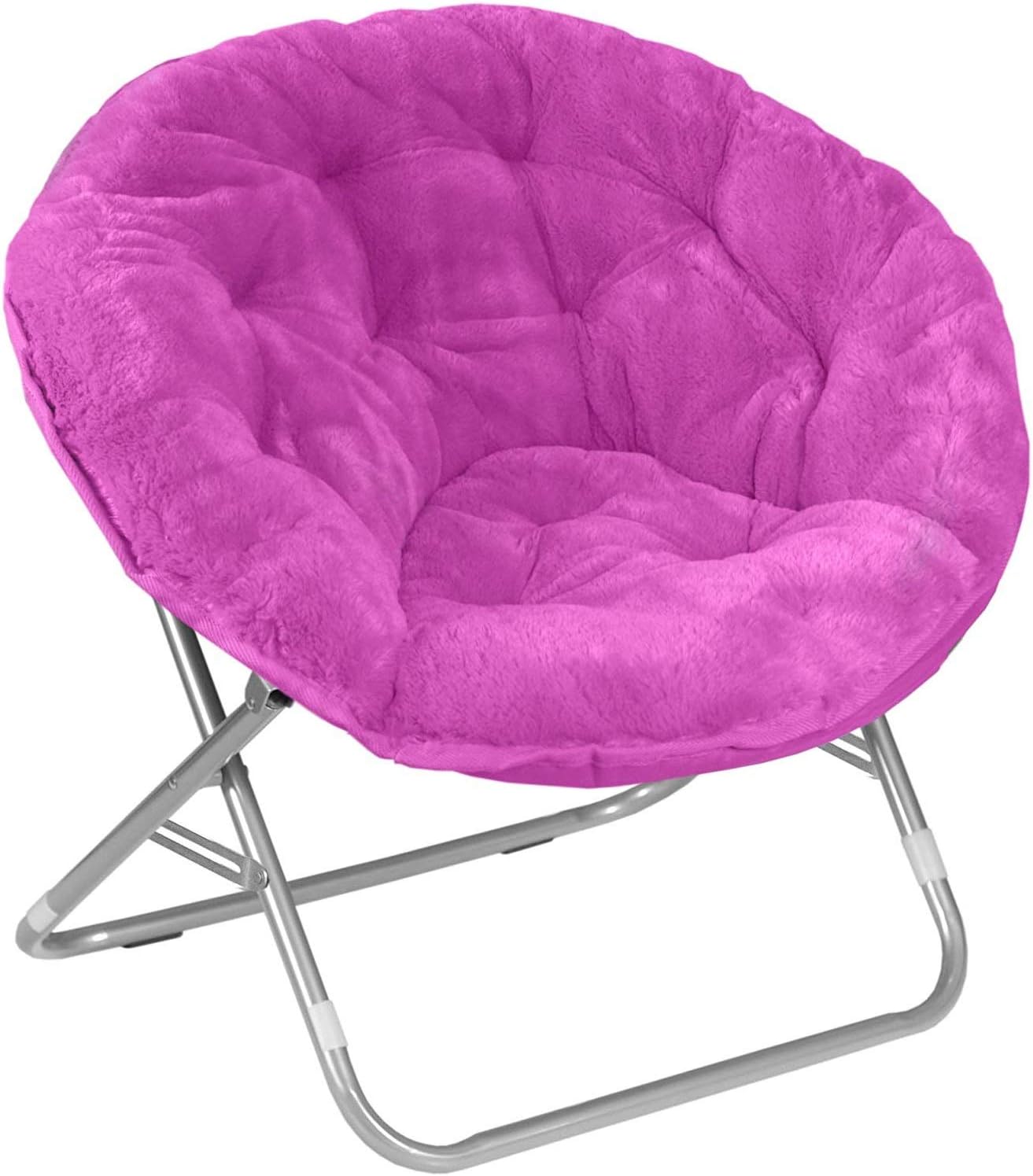 Faux Fur Folding Moon Saucer Chairs for Kids Teens Adults