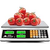 BROMECH Price Computing Scale 88lb/40kg Commercial Food Scale for Produce Meat Weighing, LCD Display and Green Bright Backlight for Farmers Markets, Meat Shop, Deli, (Not for Trade)