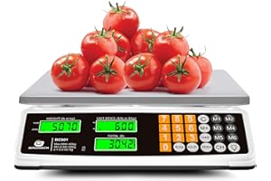 BROMECH Price Computing Scale 88lb/40kg Commercial Food Scale for Produce Meat Weighing, LCD Display and Green Bright Backlight for Farmers Markets, Meat Shop, Deli, （Not for Trade）