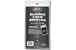 BCW Resealable Graded Card Sleeves - 100 Pack | Clear Polypropylene Protection for PSA, Beckett & More | Acid-Free, Archival Quality | Fits Trading, Sports and Collectible Cards