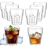 Dotbengc 8 Pcs Plastic Tumblers Reusable Cups, 8.5oz Plastic Drinking Glasses, Unbreakable Glass Drinkware Set, Clear Water Tumbler for Kitchen Picnic Party Juice Cocktail Whiskey, BPA Free (Clear)