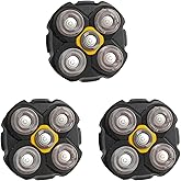 Replacement Heads Compatible with Microtouch Titanium Electric Head Shaver, Titanium Razor Replacement Blades for Micro Touch Head Shaver, Hypoallergenic Hair Clippers Blades for Bald Men - 3 Pcs