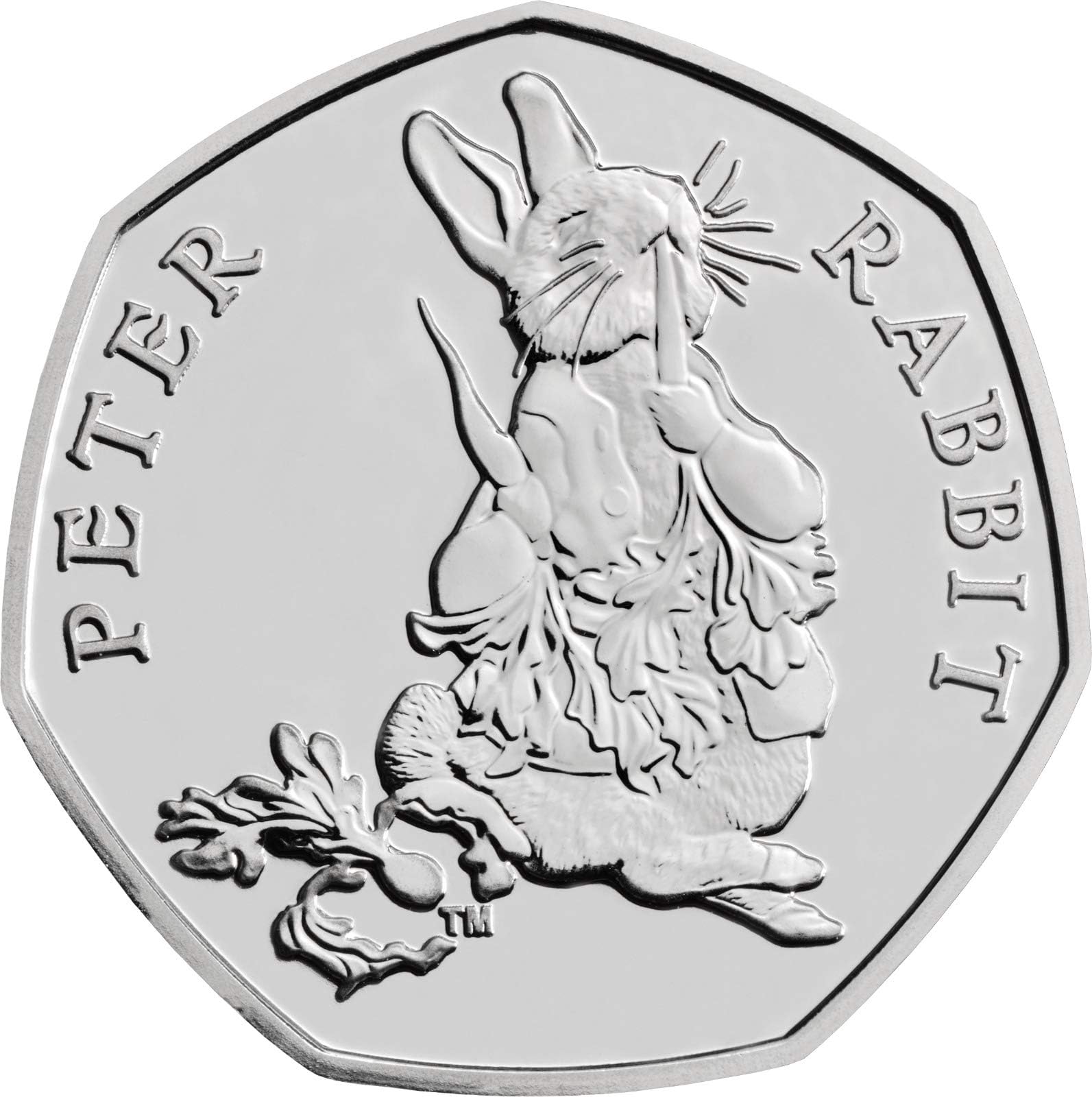 TGBCH Peter Rabbit Munching Carrot 50p 2018 Beatrix Potter (Uncirculated)