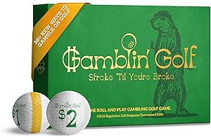 Gamblin' Golf - Roll and Play Gambling Golf Game - Take Your Friends Bankroll - Tournament Performance Soft Response Golf Balls to Spruce Up Your Next Round - Pack of 12 Balls
