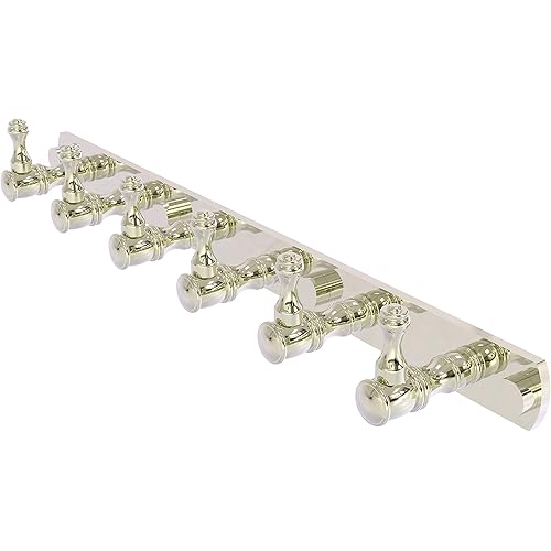 Allied Brass CL-20-6 Carolina Collection 6 Position Tie and Belt Rack Decorative Hook, Polished Nickel