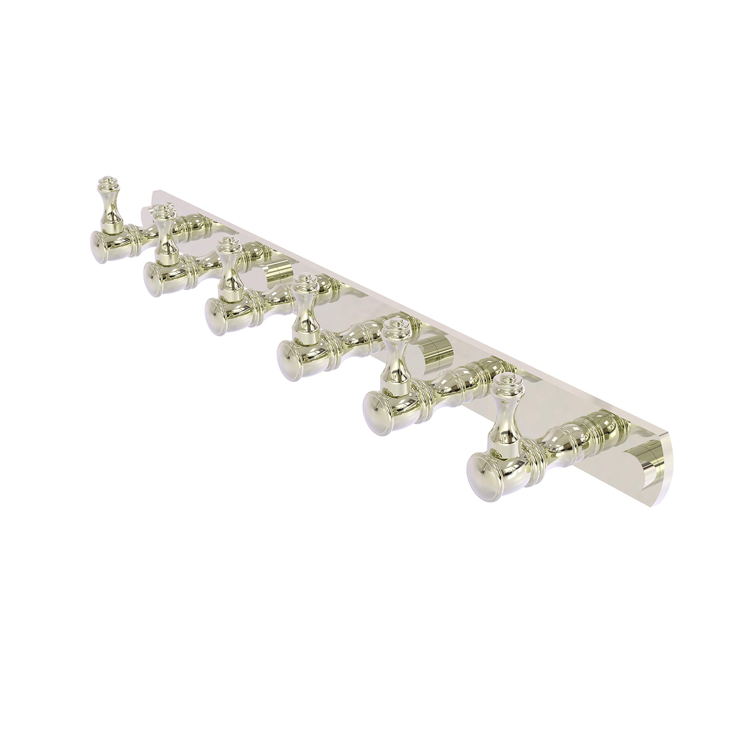 Allied Brass CL-20-6 Carolina Collection 6 Position Tie and Belt Rack Decorative Hook, Polished Nickel